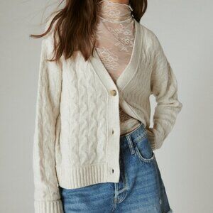 Lucky Brand Cozy Cable Stitch Cardigan/NWT/L